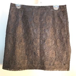 Ann Taylor Loft lace skirt w/ side zipper grey size 4 casual or dressy